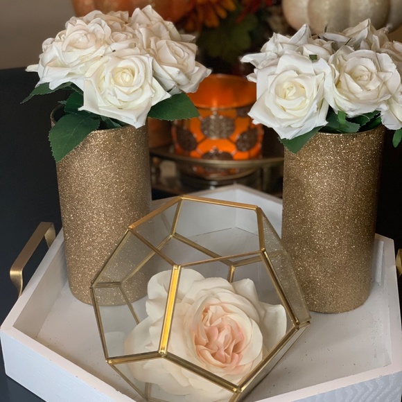 Glitter gold Cylinder Vase - Picture 5 of 5